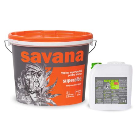 Vopsea Superlavabila Interior, Savana Alba 15L + Cadou