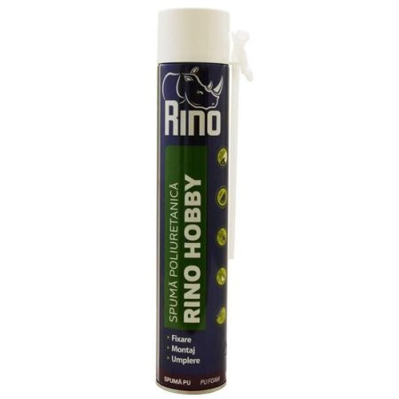 Spumă poliuretanică RINO Hobby, 650ml, cu aplicator