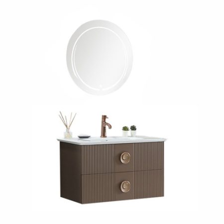 Set mobilier baie Vanity 90cm 3 piese, maro